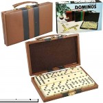 Domino Double Six Ivory and Black Tilex with Metal Spinners in Deluxe Travel Case with handles  B073ZP1PZ7